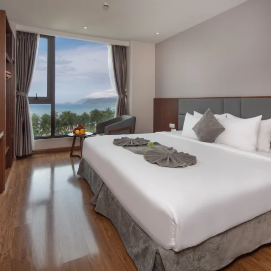 Superior Ocean View room at DTX Hotel Nha Trang with stunning sea view and modern interior