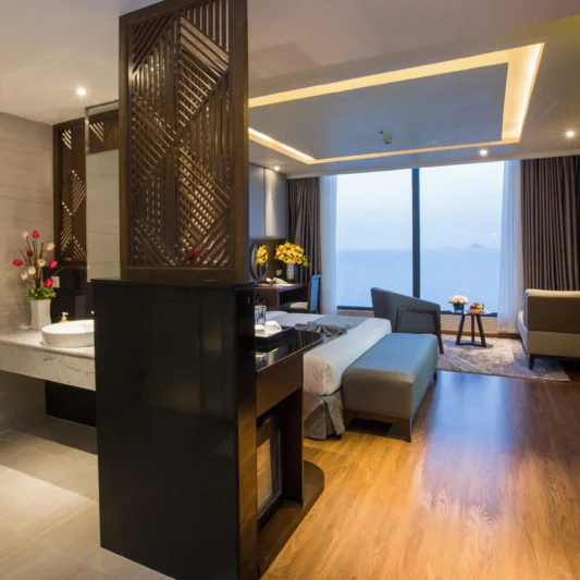 Executive Ocean View room at DTX Hotel Nha Trang with luxurious ocean view and modern interior