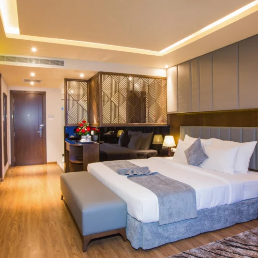 Executive Ocean View room at DTX Hotel Nha Trang with luxurious ocean view and modern interior