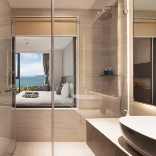Superior Ocean View room at DTX Hotel Nha Trang with stunning sea view and modern interior