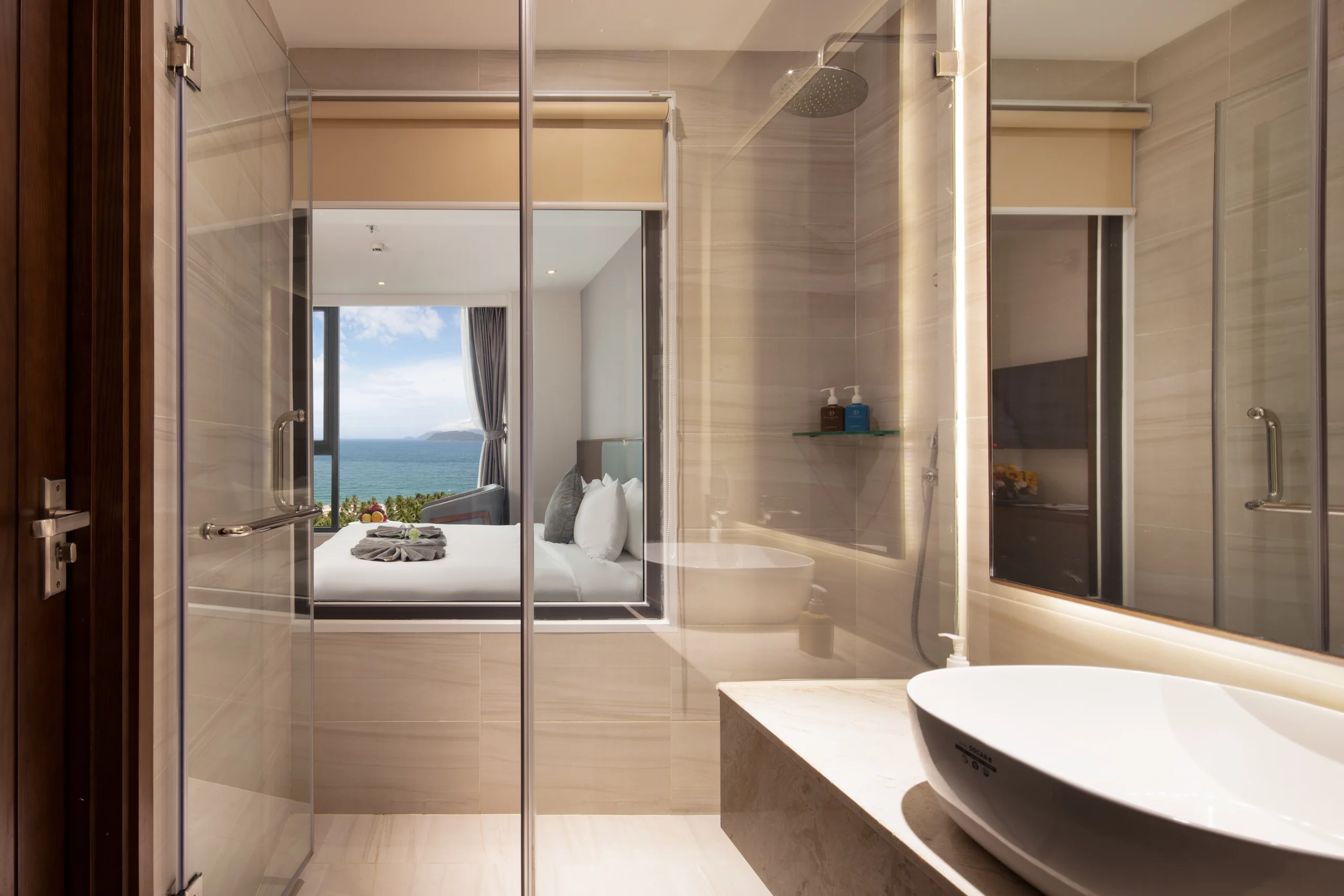 Superior Ocean View room at DTX Hotel Nha Trang with stunning sea view and modern interior