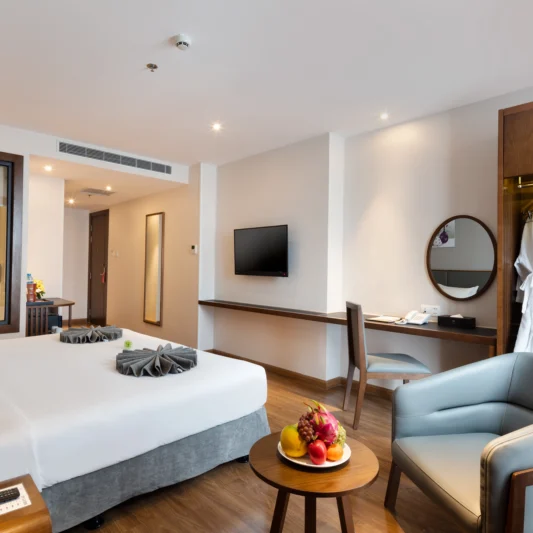Superior Ocean View room at DTX Hotel Nha Trang with stunning sea view and modern interior